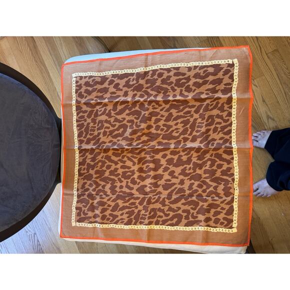 Celine Leopard & Chain Print Scarf 22” - Picture 6 of 8